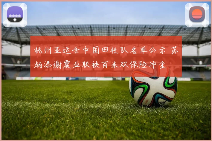 杭州亚运会中国田径队名单公示 苏炳添谢震业联袂百米双保险冲金